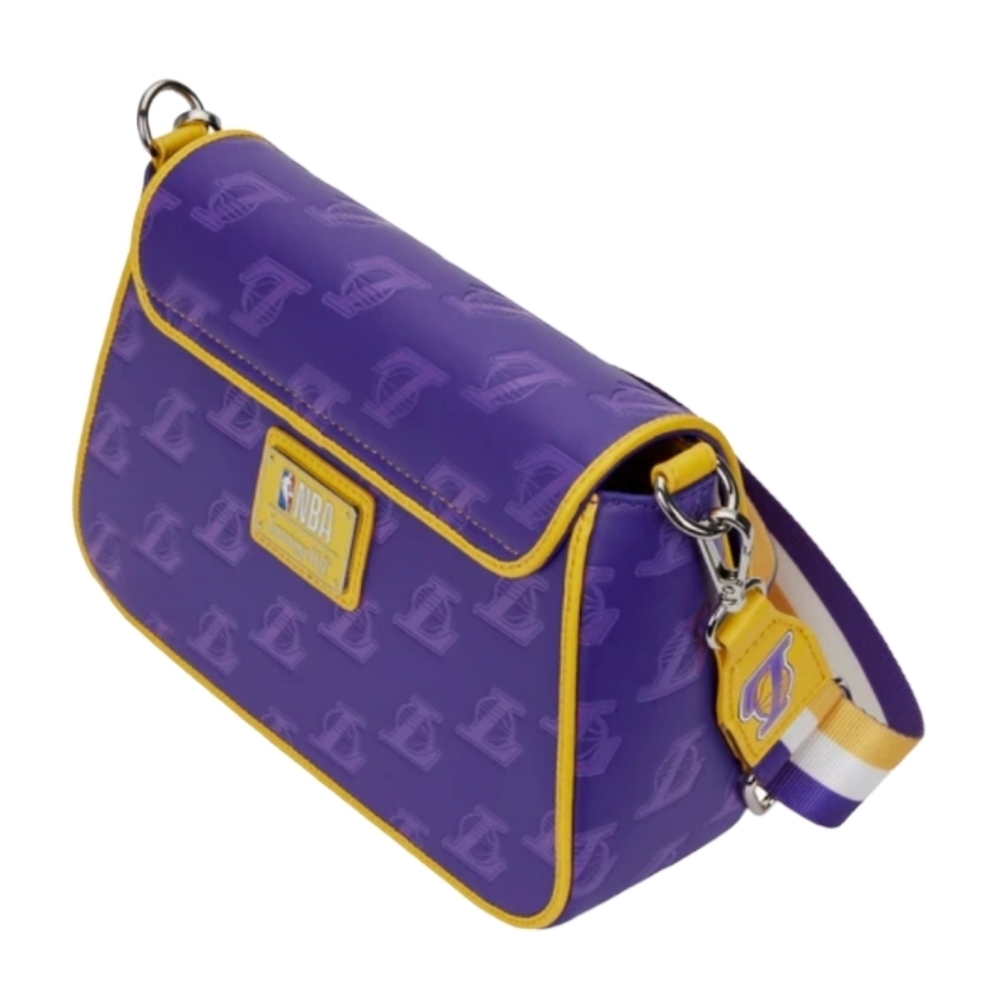 Loungefly NBA Los Angeles Lakers Logo Crossbody Purse - Picture 5 of 10